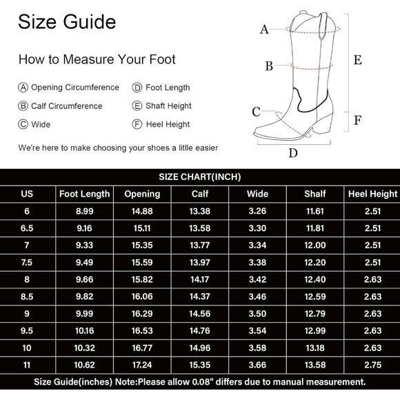 Missmiller Women Red Rhinestone Mid Calf Cowgirl Block Heel Pointed Toe Boots - Picture 6 of 6